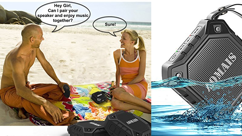 AOMAIS Bluetooth Speaker, Waterproof IPX7, Floating, Stereo Pairing, $20 with code DDRAKSGX